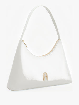 Small Diamante Cream Leather Shoulder bag