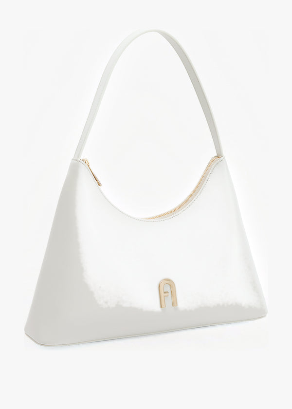 Small Diamante Cream Leather Shoulder bag