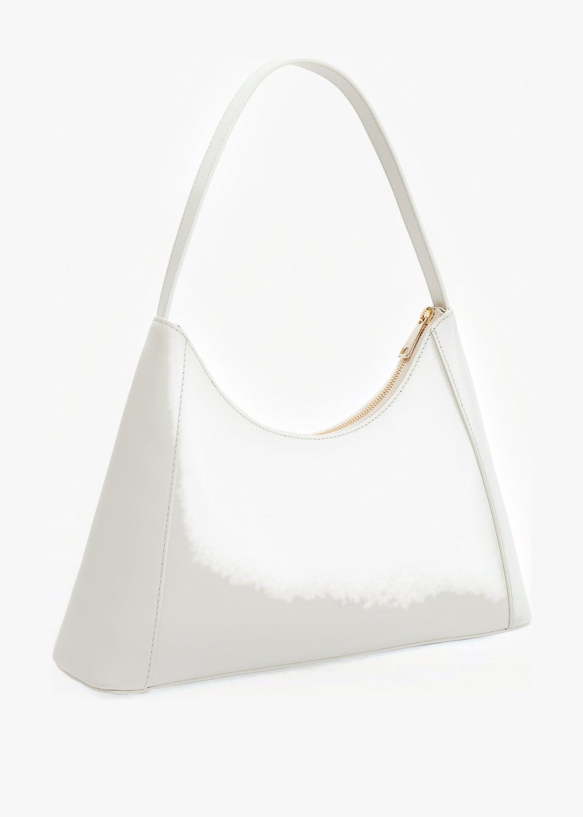Diamante S White Leather Shoulder Bag