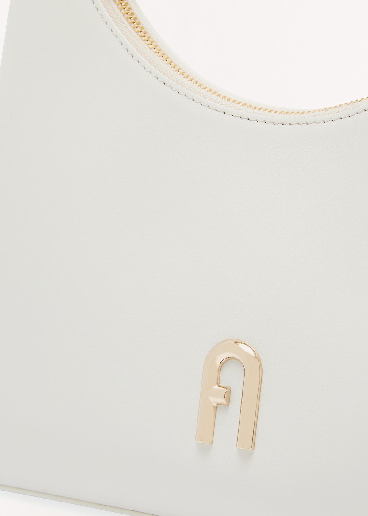 Diamante S White Leather Shoulder Bag