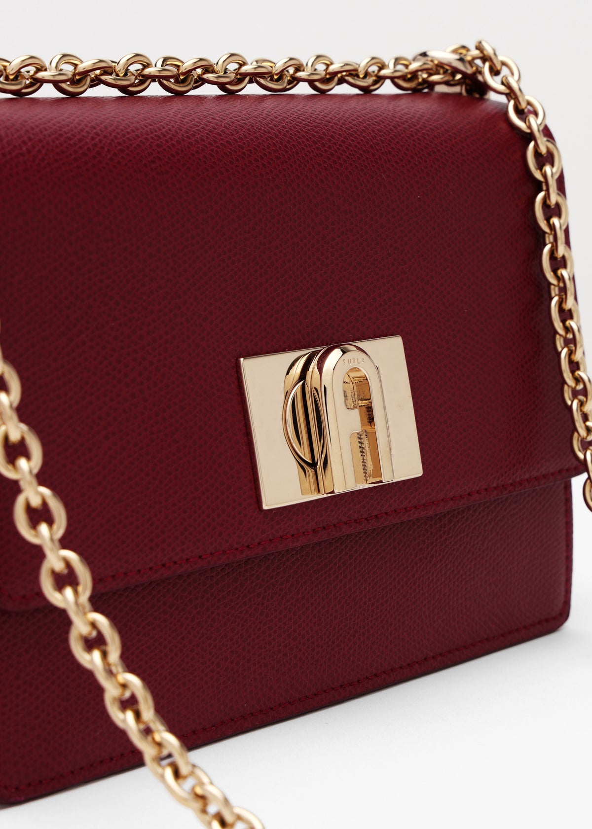 FURLA Mini 1927 20 Burgundy Leather Cross-Body Bag