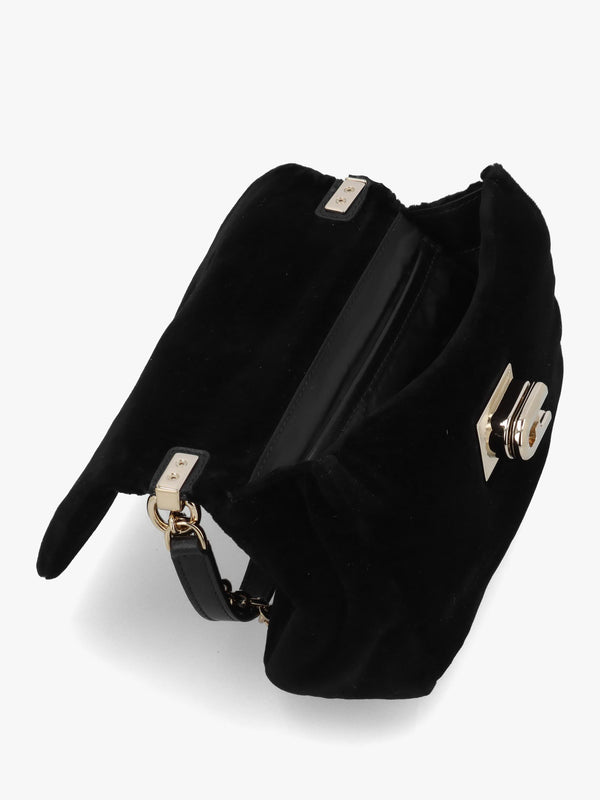 Furla Mini 1927 20 Black Velvet Cross-Body Bag