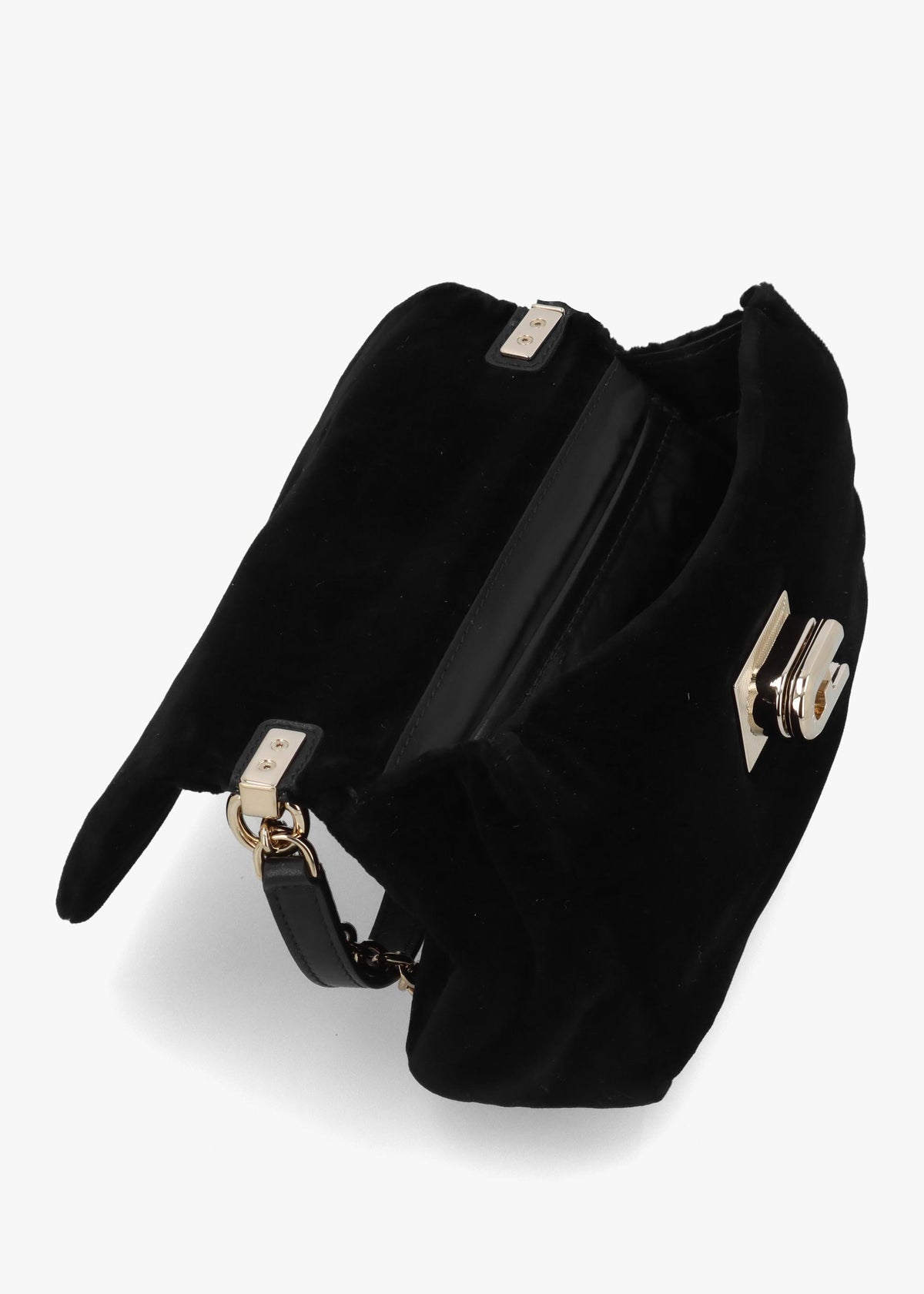 Furla Mini 1927 20 Black Velvet Cross-Body Bag