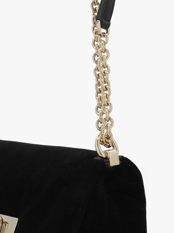 Furla Mini 1927 20 Black Velvet Cross-Body Bag