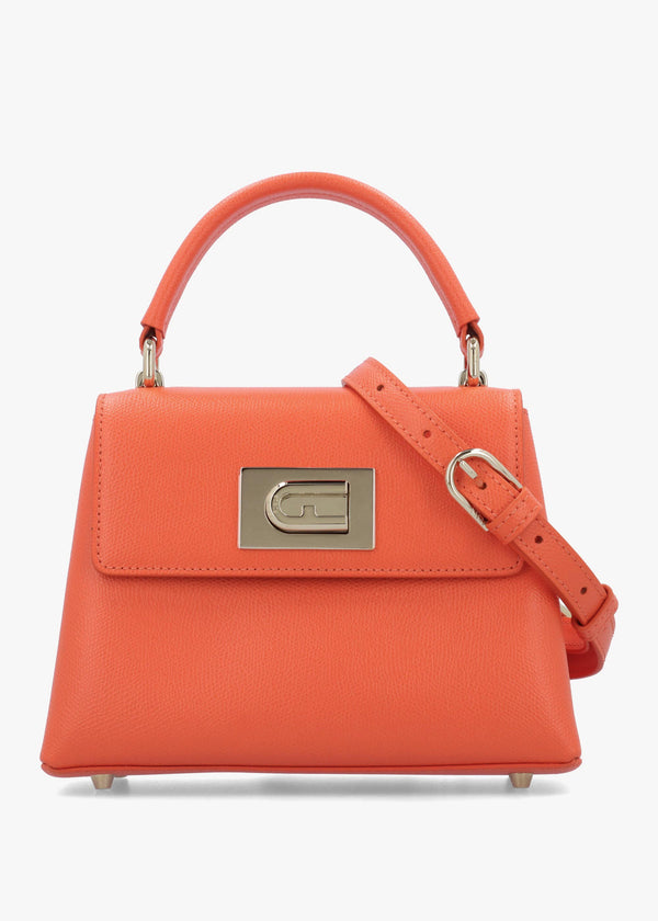 Furla Mini 1927 Orange Leather Top Handle Cross-Body Bag