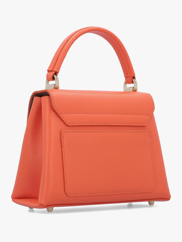 Furla Mini 1927 Orange Leather Top Handle Cross-Body Bag