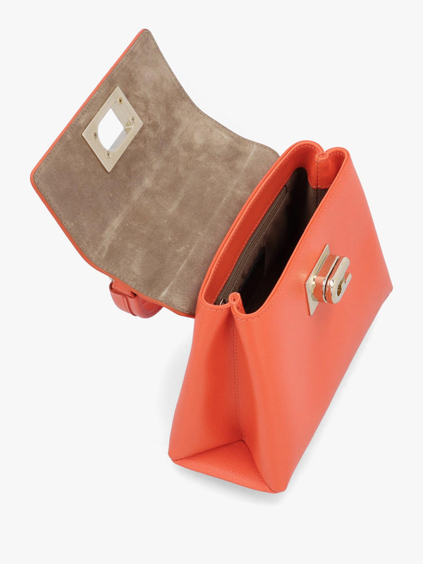 Furla Mini 1927 Orange Leather Top Handle Cross-Body Bag