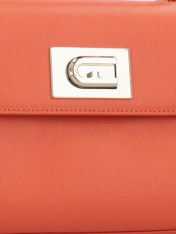 Furla Mini 1927 Orange Leather Top Handle Cross-Body Bag