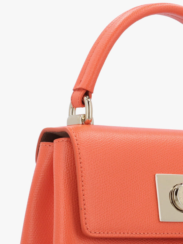 Furla Mini 1927 Orange Leather Top Handle Cross-Body Bag