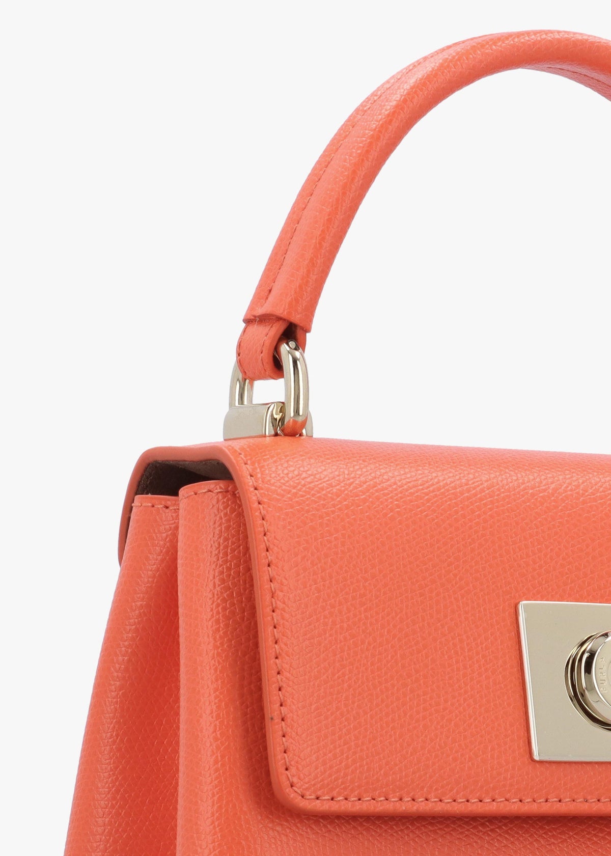 Furla Mini 1927 Orange Leather Top Handle Cross-Body Bag
