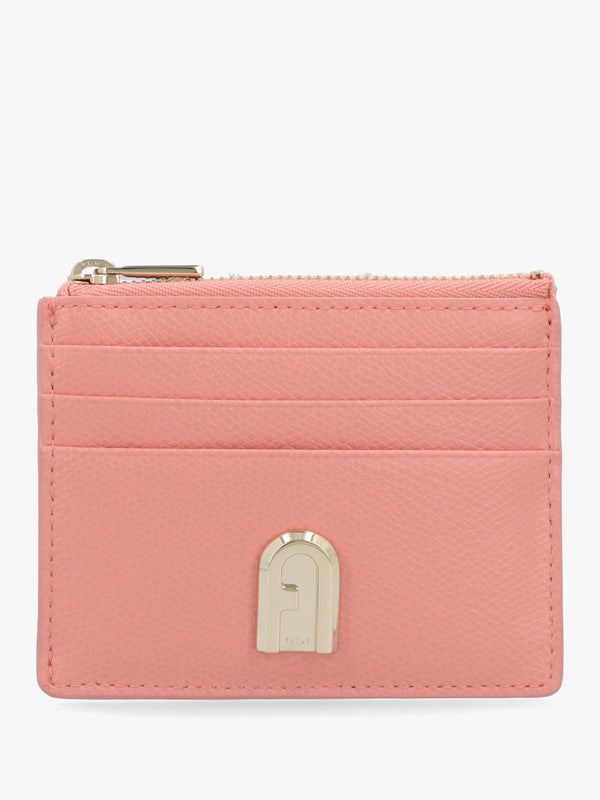 FURLA 1927 S CARD CASE W/ZIP - Pink Leather