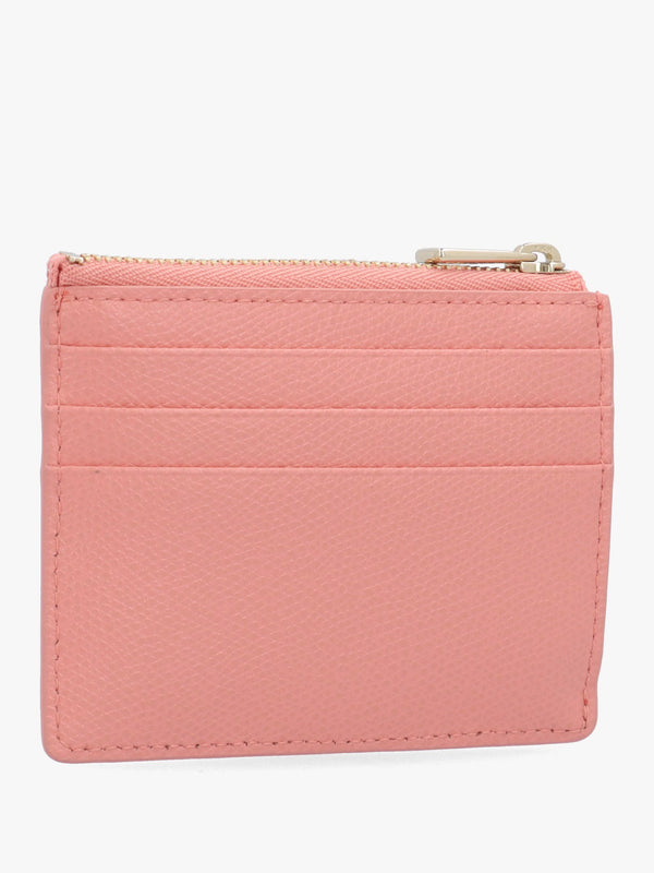 FURLA 1927 S CARD CASE W/ZIP - Pink Leather