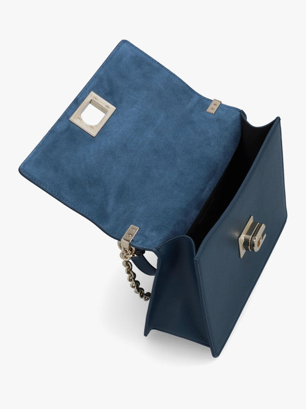 Furla Small 1927 24 Blue Leather Cross-Body Bag