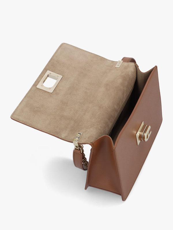 Small 1927 24 Tan Leather Cross-Body Bag