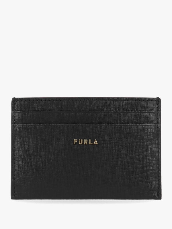 FURLA BABYLON S CARD CASE - Black Leather