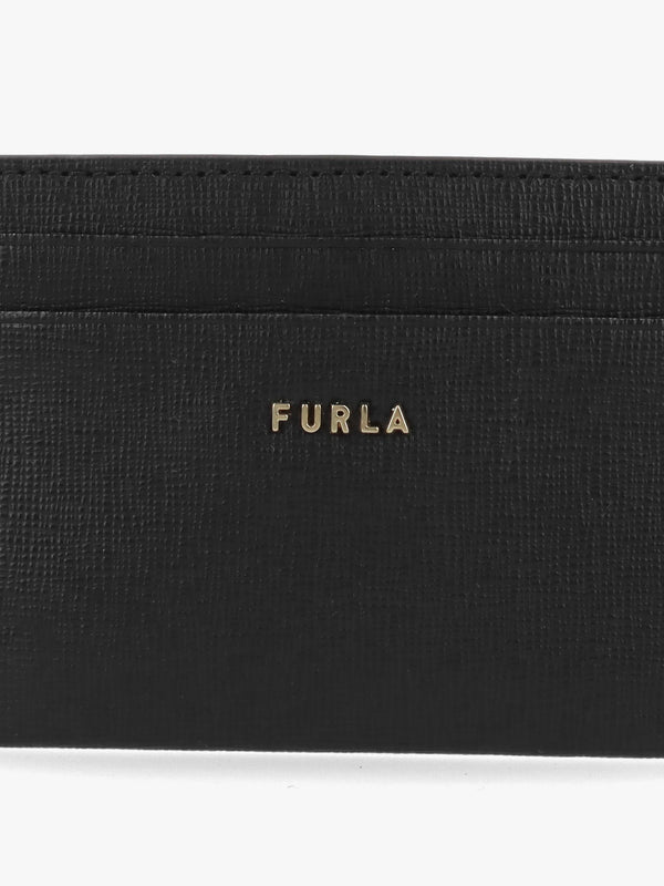 FURLA BABYLON S CARD CASE - Black Leather