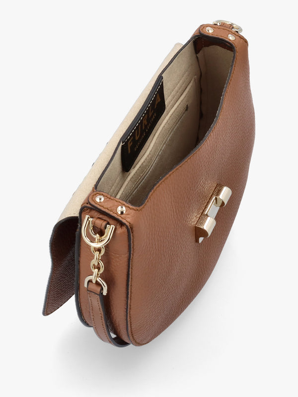 Furla Club 2 Tan Leather Cross-Body Bag