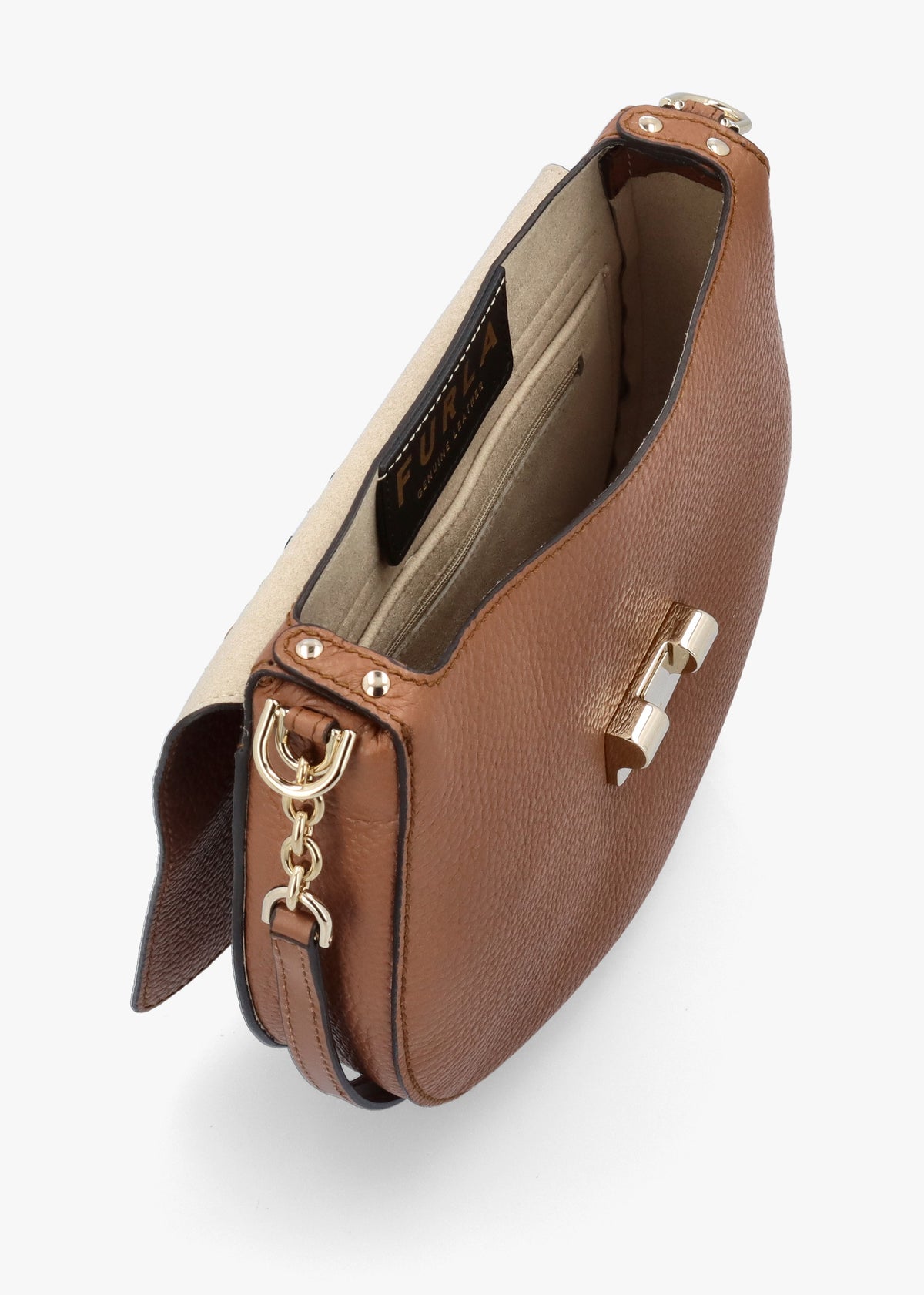 Furla Club 2 Tan Leather Cross-Body Bag