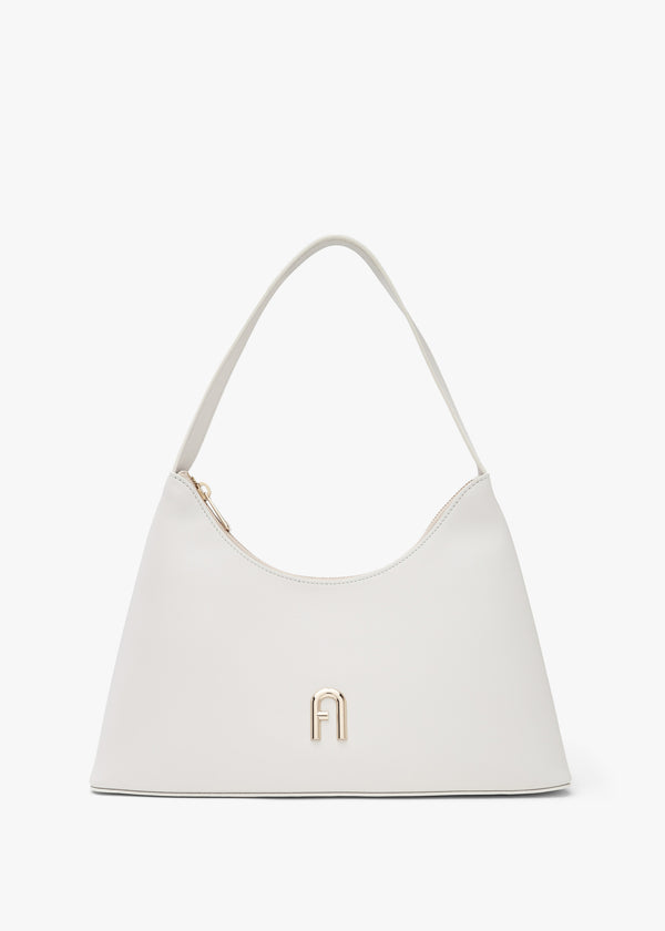 FURLA Small Diamante Cream Leather Shoulder Bag