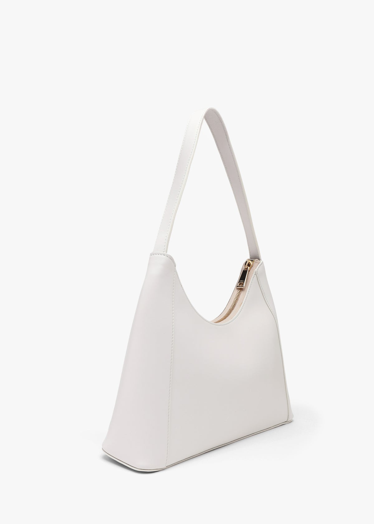 FURLA Small Diamante Cream Leather Shoulder Bag