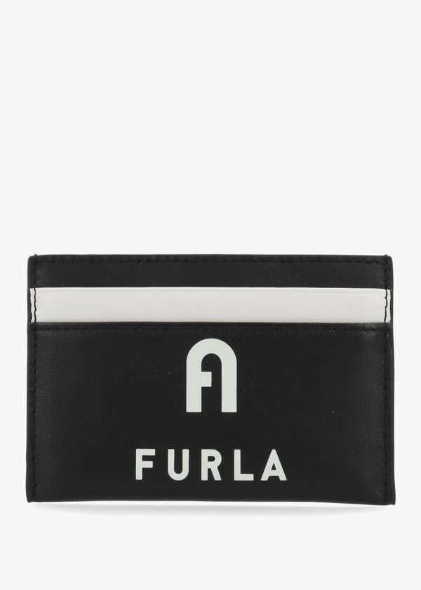 FURLA Iris Black Leather Card Case