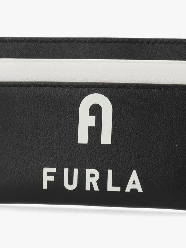 FURLA Iris Black Leather Card Case