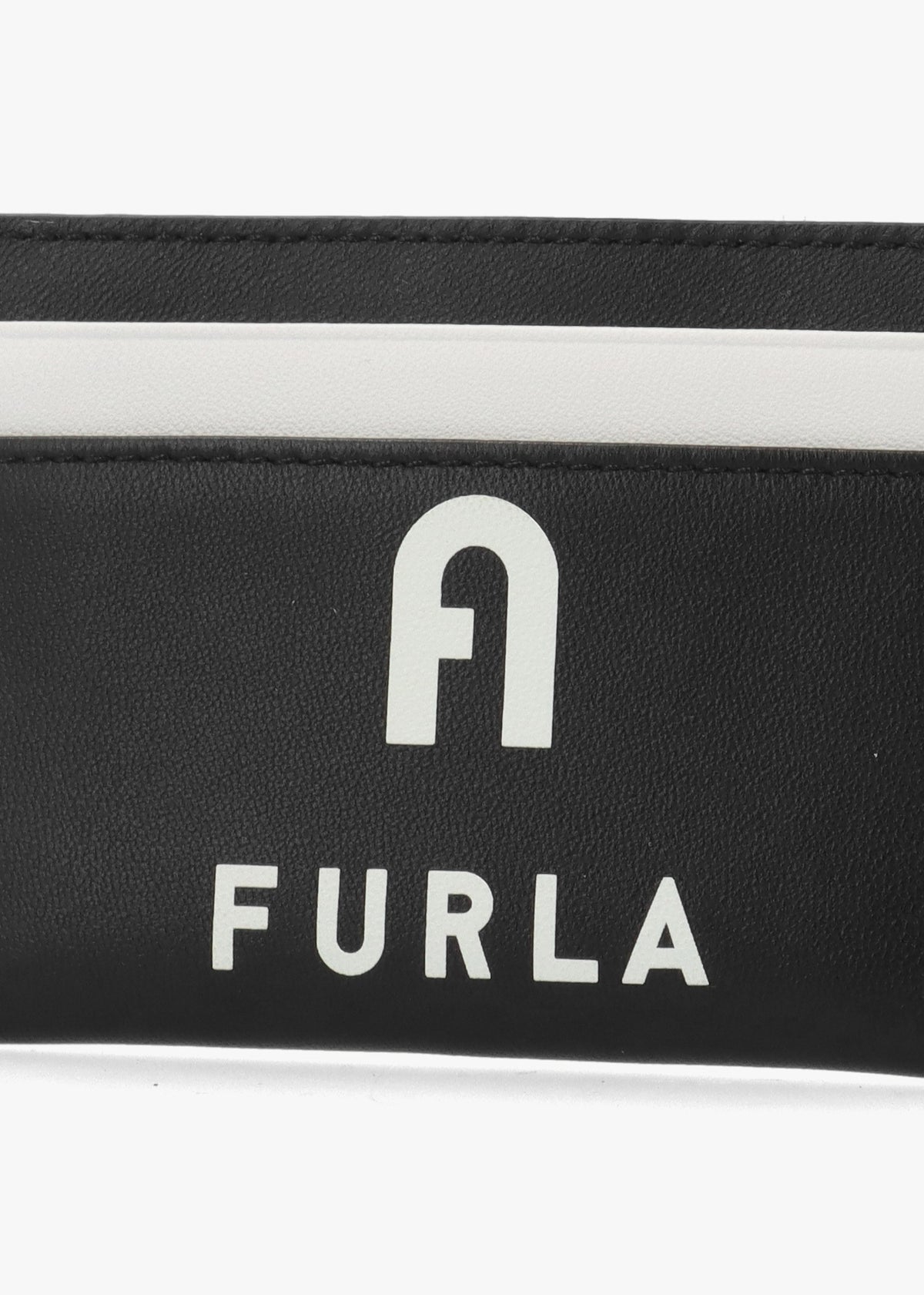 FURLA Iris Black Leather Card Case