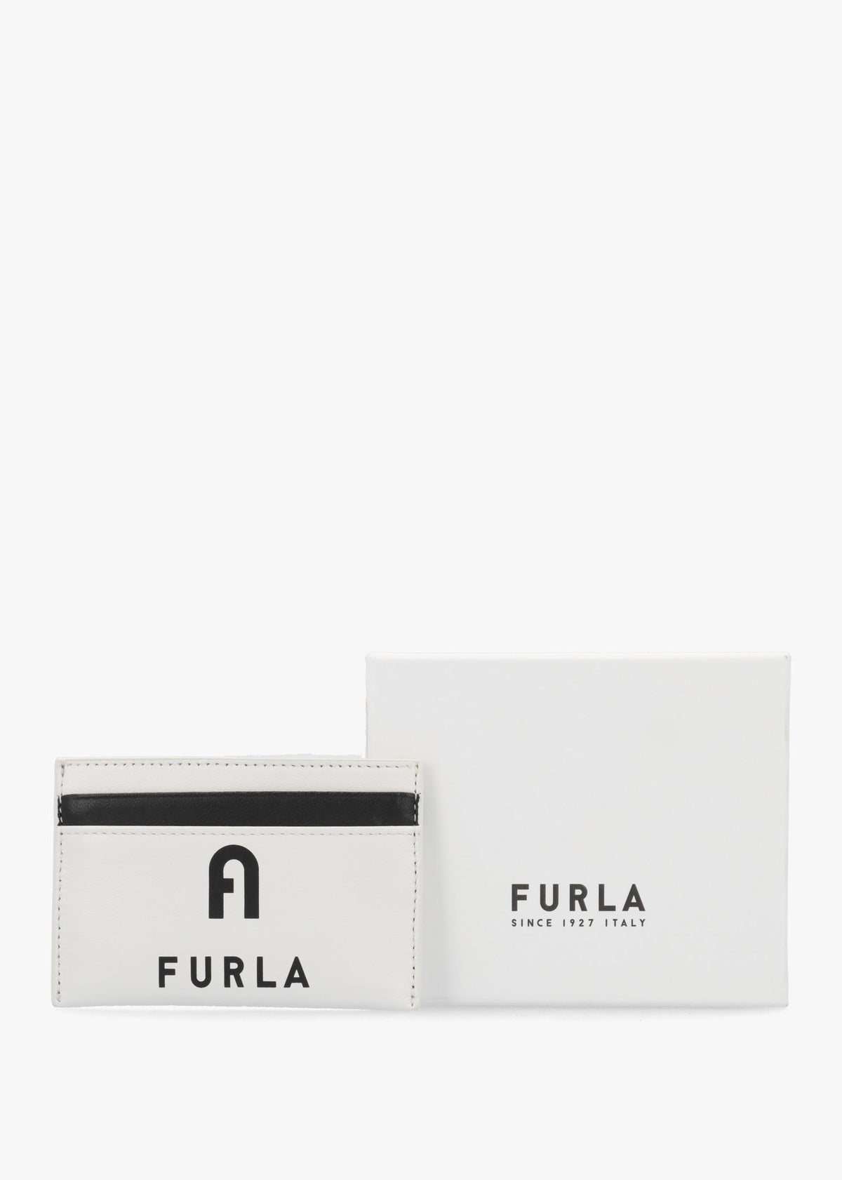 FURLA IRIS CARD CASE - White Leather