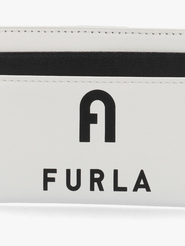 FURLA IRIS CARD CASE - White Leather