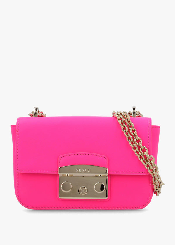 Furla Mini Metropolis Hot Pink Leather Cross-Body Bag