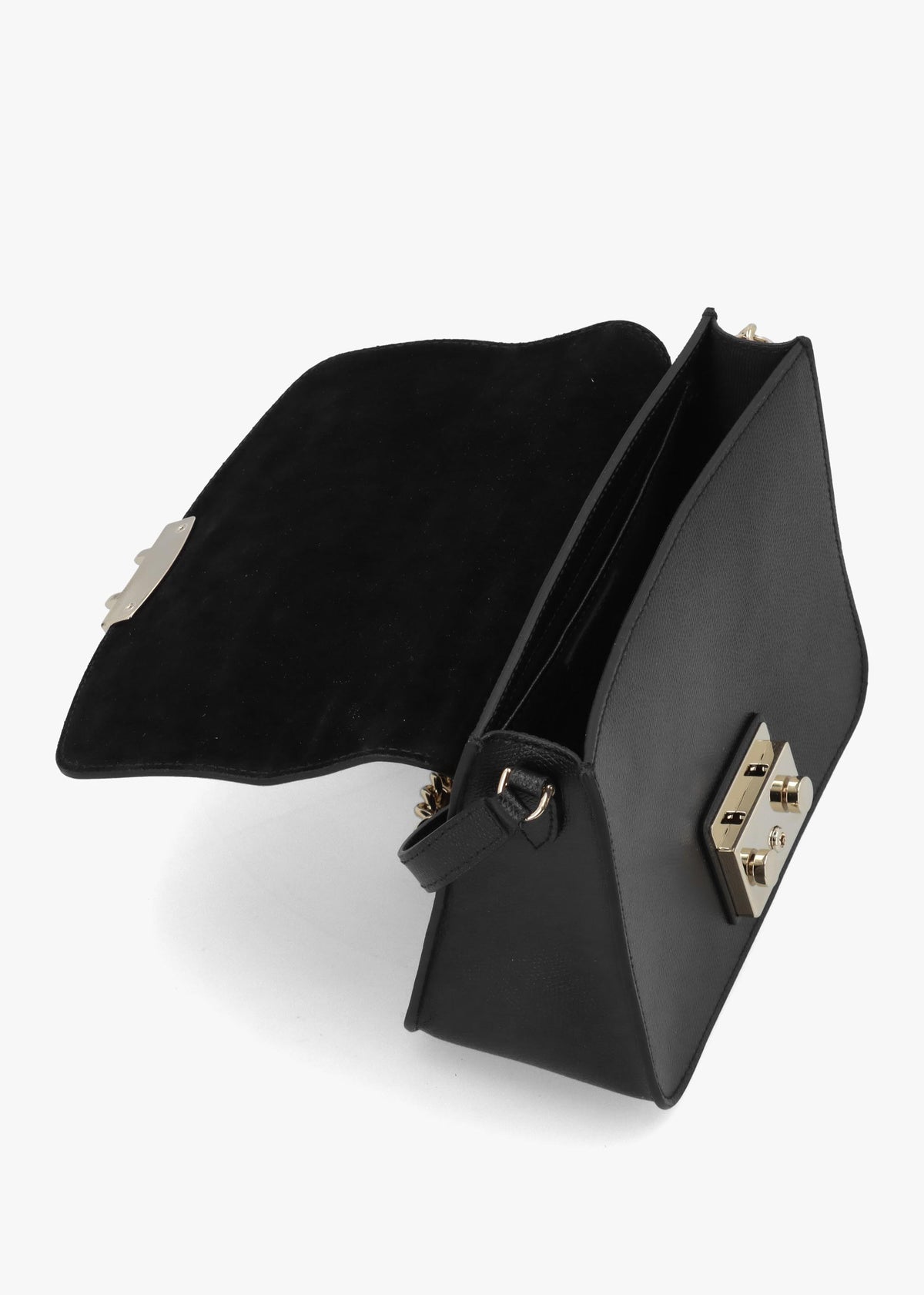 Furla Small Metropolis 20 Black Leather Cross-Body Bag