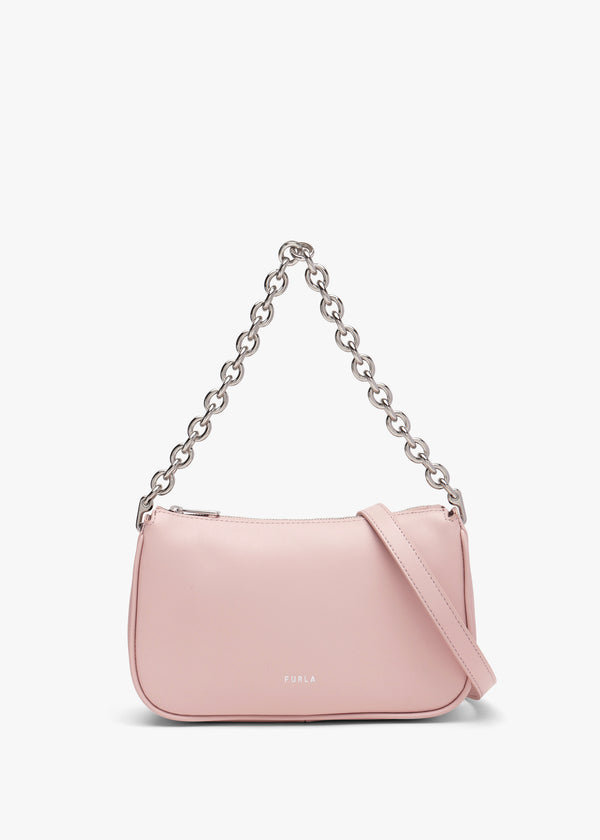 Moon Pink Leather Shoulder Bag