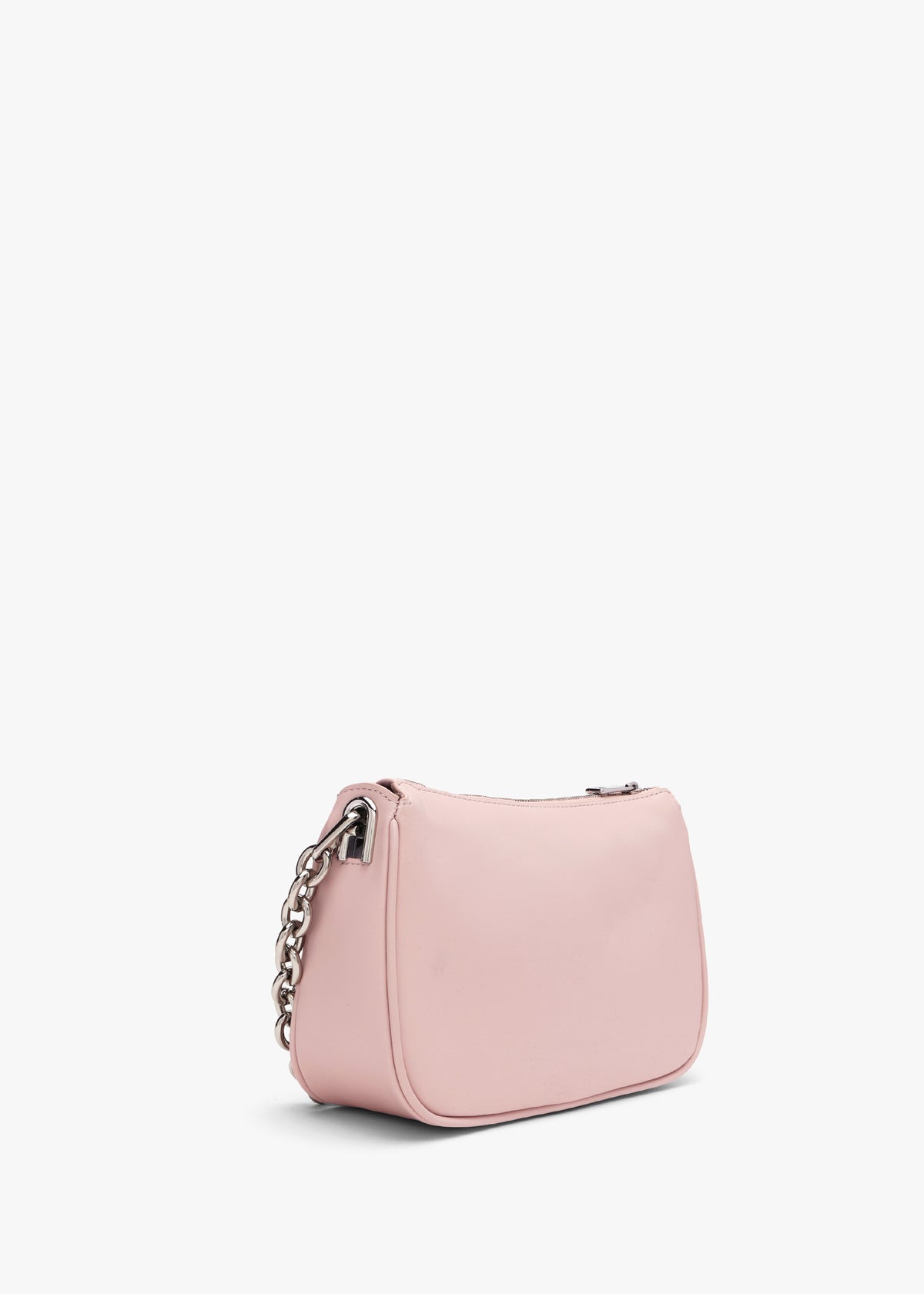 Moon Pink Leather Shoulder Bag