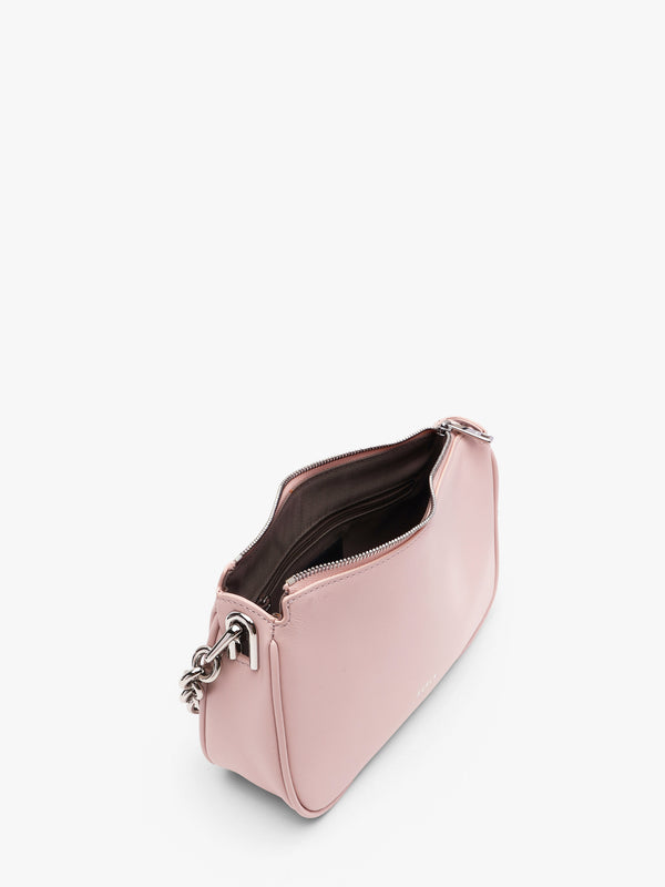 Moon Pink Leather Shoulder Bag