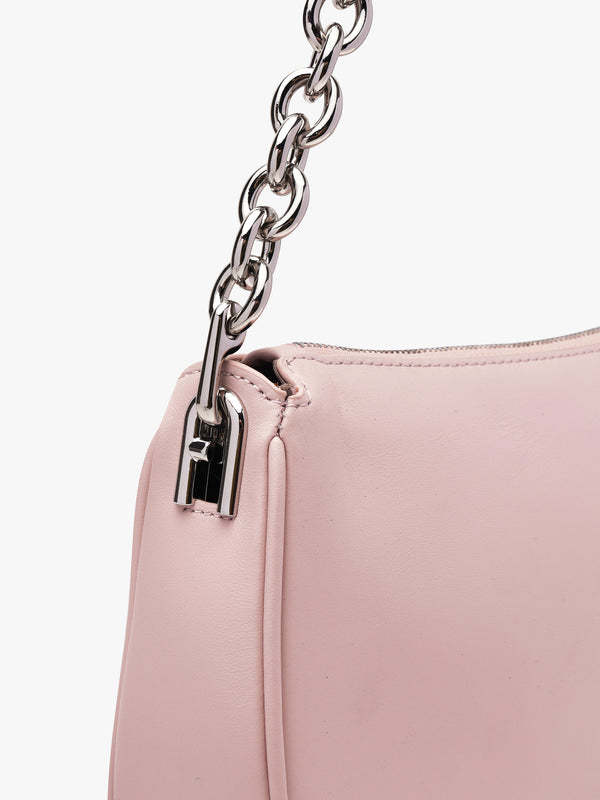 Moon Pink Leather Shoulder Bag