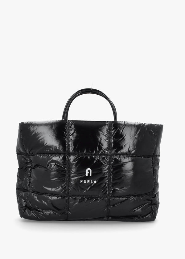 Furla Large Opportunity Soft Quilted Black Tote Bag