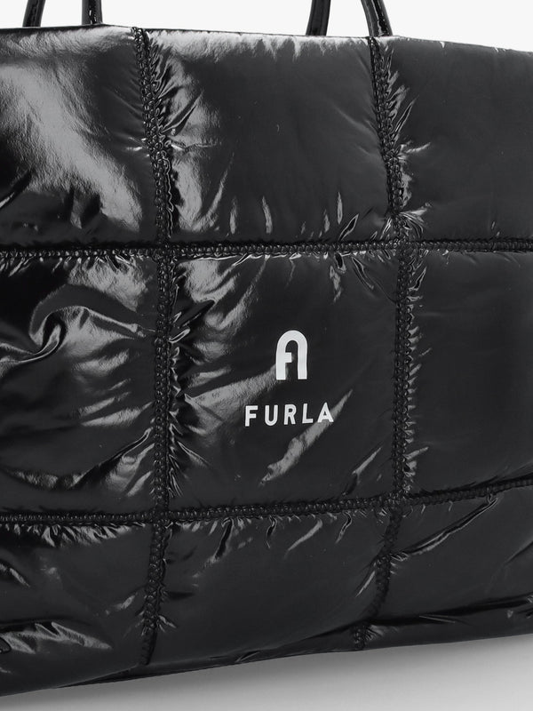 Furla Large Opportunity Soft Quilted Black Tote Bag