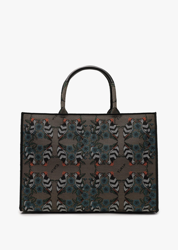 FURLA Large Opportunity Multi Jacquard Bird Tote Bag