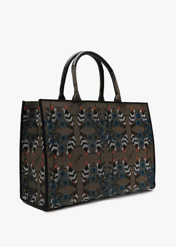 FURLA Large Opportunity Multi Jacquard Bird Tote Bag