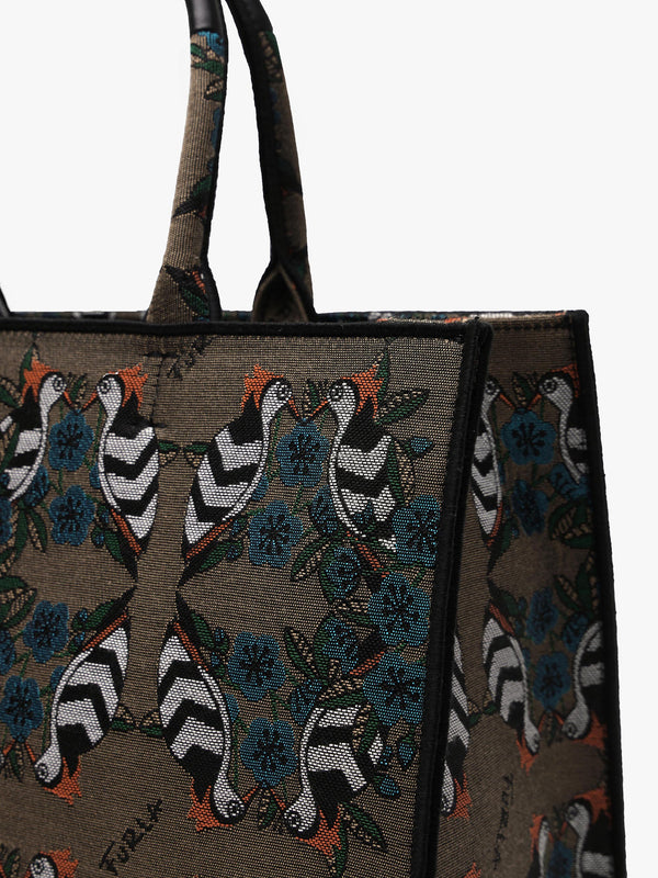 FURLA Large Opportunity Multi Jacquard Bird Tote Bag