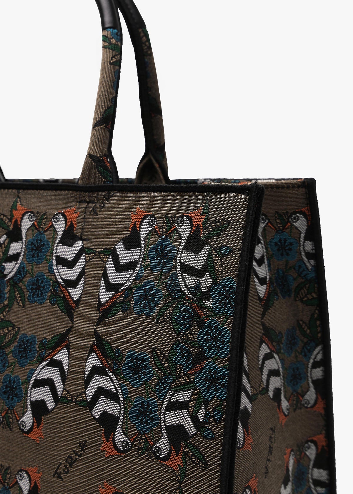 FURLA Large Opportunity Multi Jacquard Bird Tote Bag