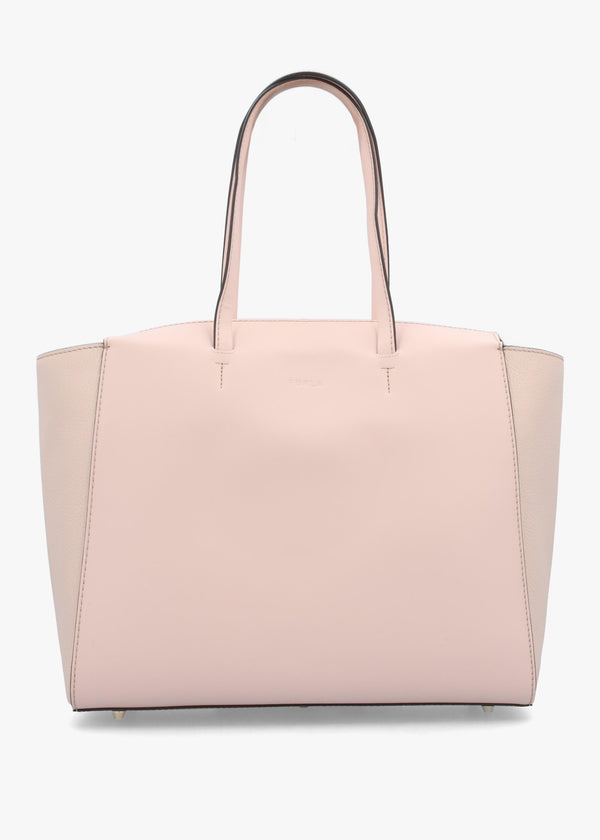 Furla Large Regina Pink Leather Tote Bag