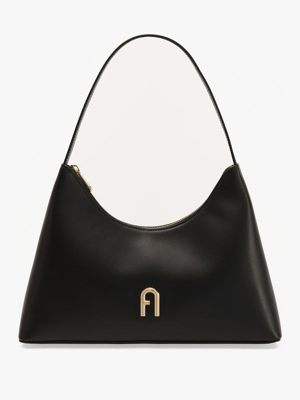 Small Diamante Black Leather Shoulder bag