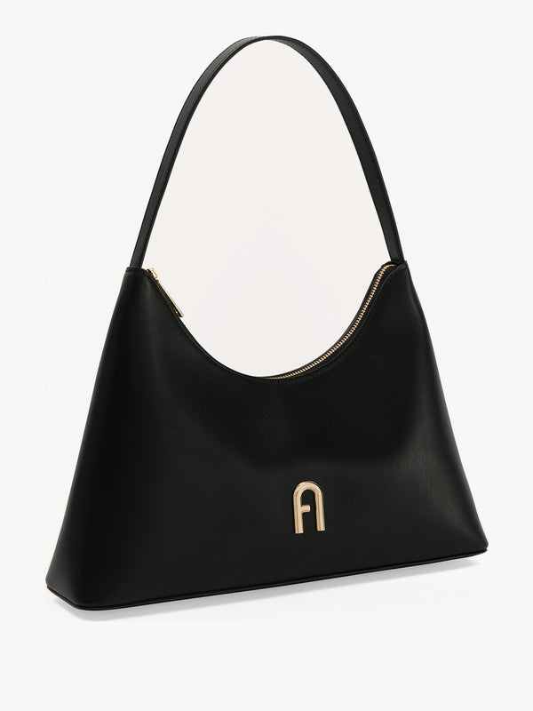 Small Diamante Black Leather Shoulder bag