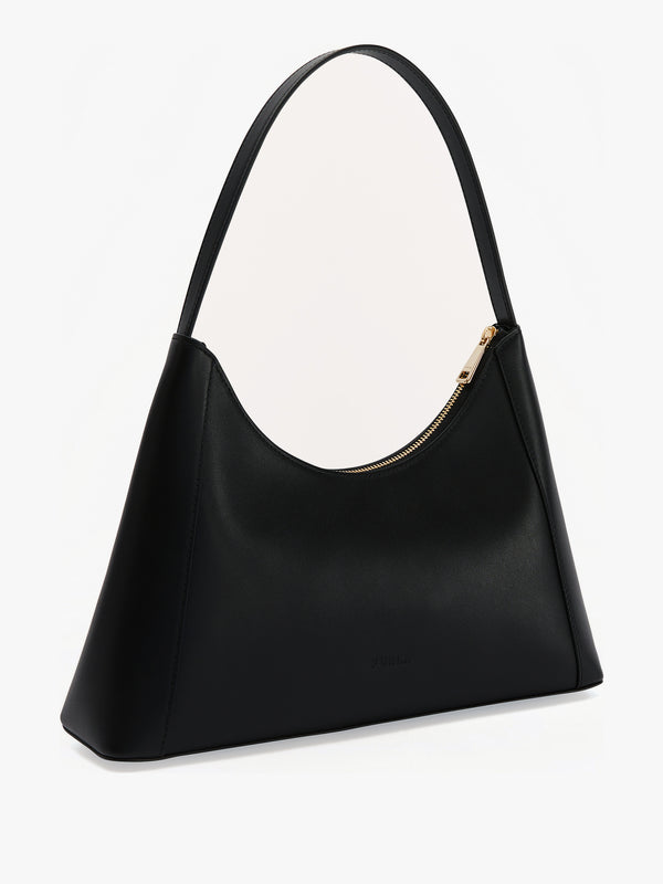 Small Diamante Black Leather Shoulder bag