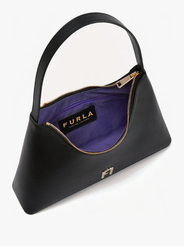Small Diamante Black Leather Shoulder bag