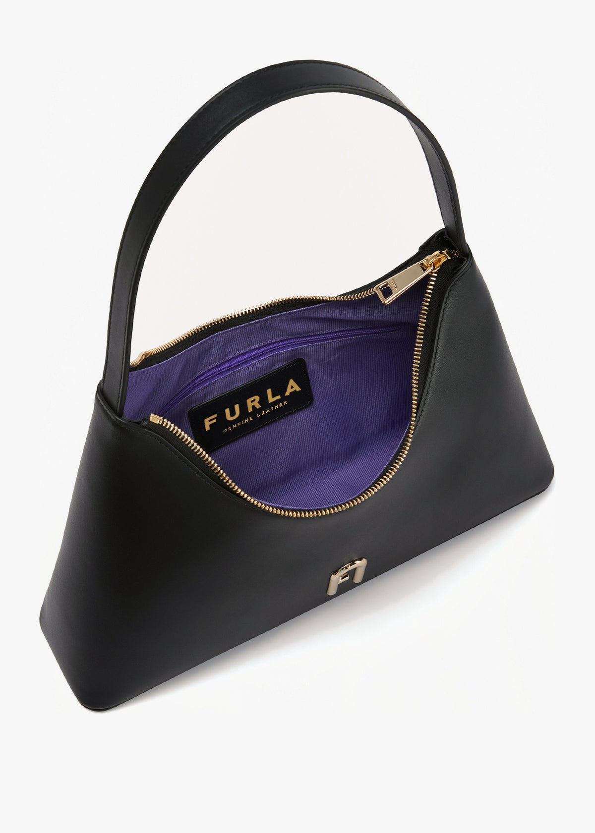 Small Diamante Black Leather Shoulder bag