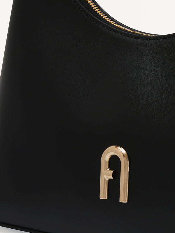 Small Diamante Black Leather Shoulder bag
