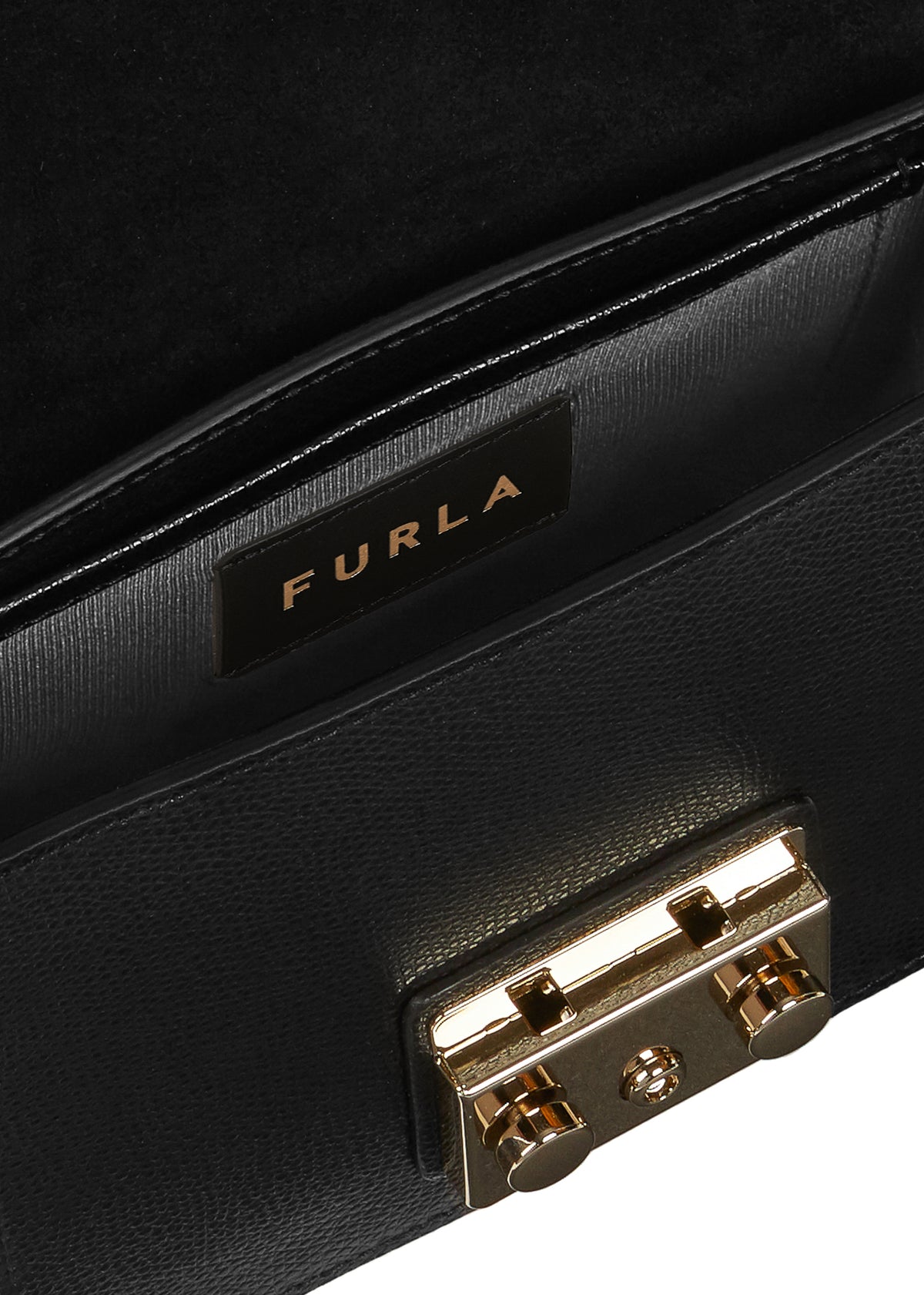 Furla Mini Metropolis Black Leather Cross-Body Bag
