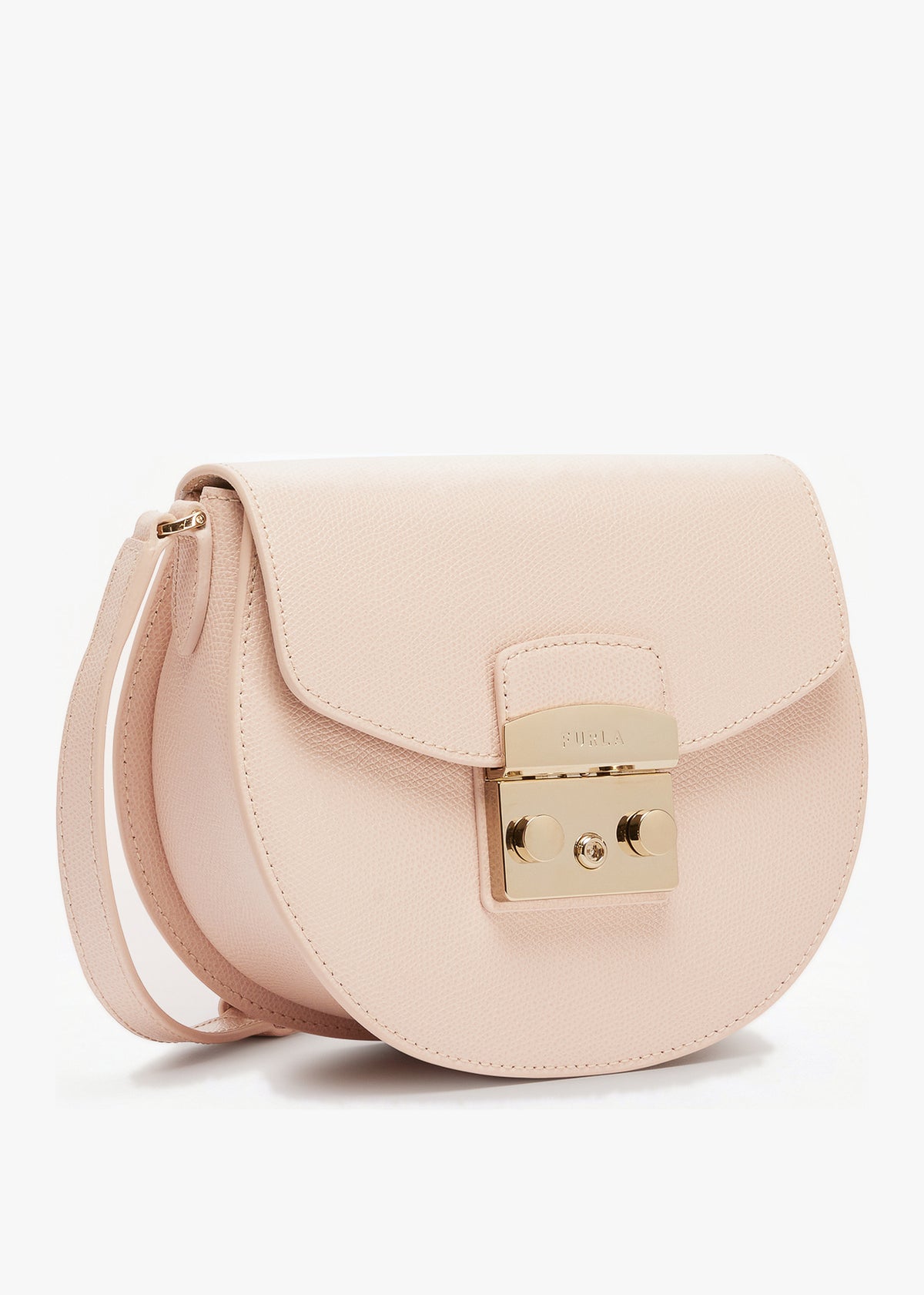 Mini Metropolis Round Pink Leather Cross-Body Bag